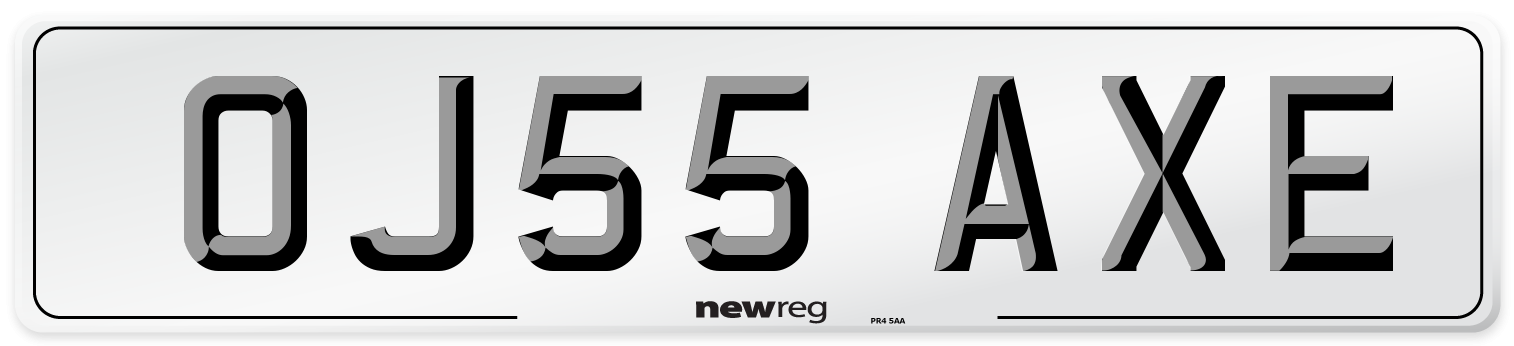 OJ55 AXE Number Plate from New Reg